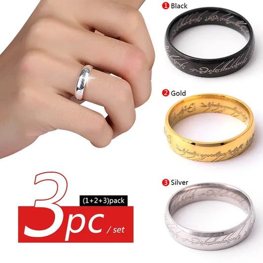 3pcs/set Fashion Lord of The Rings Stainless Steel Rings Engagement Rings Jewelry Gifts