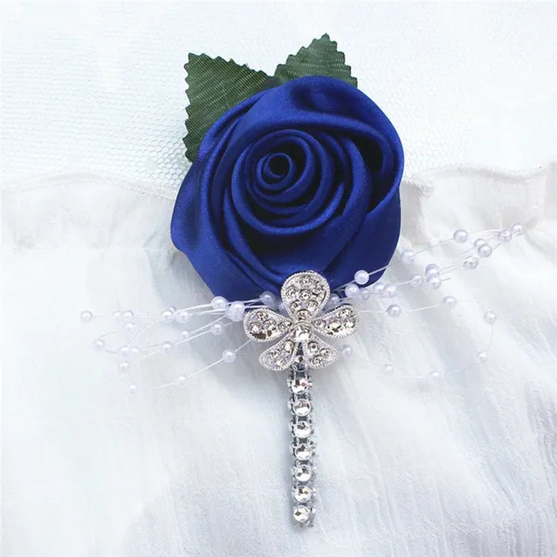 6piece/Pack Custom Made Flower Lapel Pin Mens Wedding Boutonniere Handmade Wedding Brooch Buttonhole Grooms Boutonnieres XH0677Y