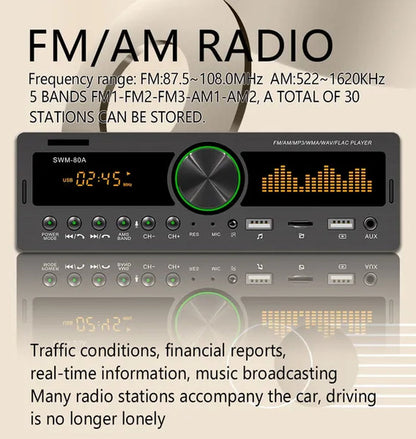 Hikity 1DIN In-Dash Car Radios Stereo Car MP3 Player Autoradio Bluetooth 12V Car Audio Music Support USB/SD/AUX-IN/AM/FM with Remote Control + Locate and Find the Car Function