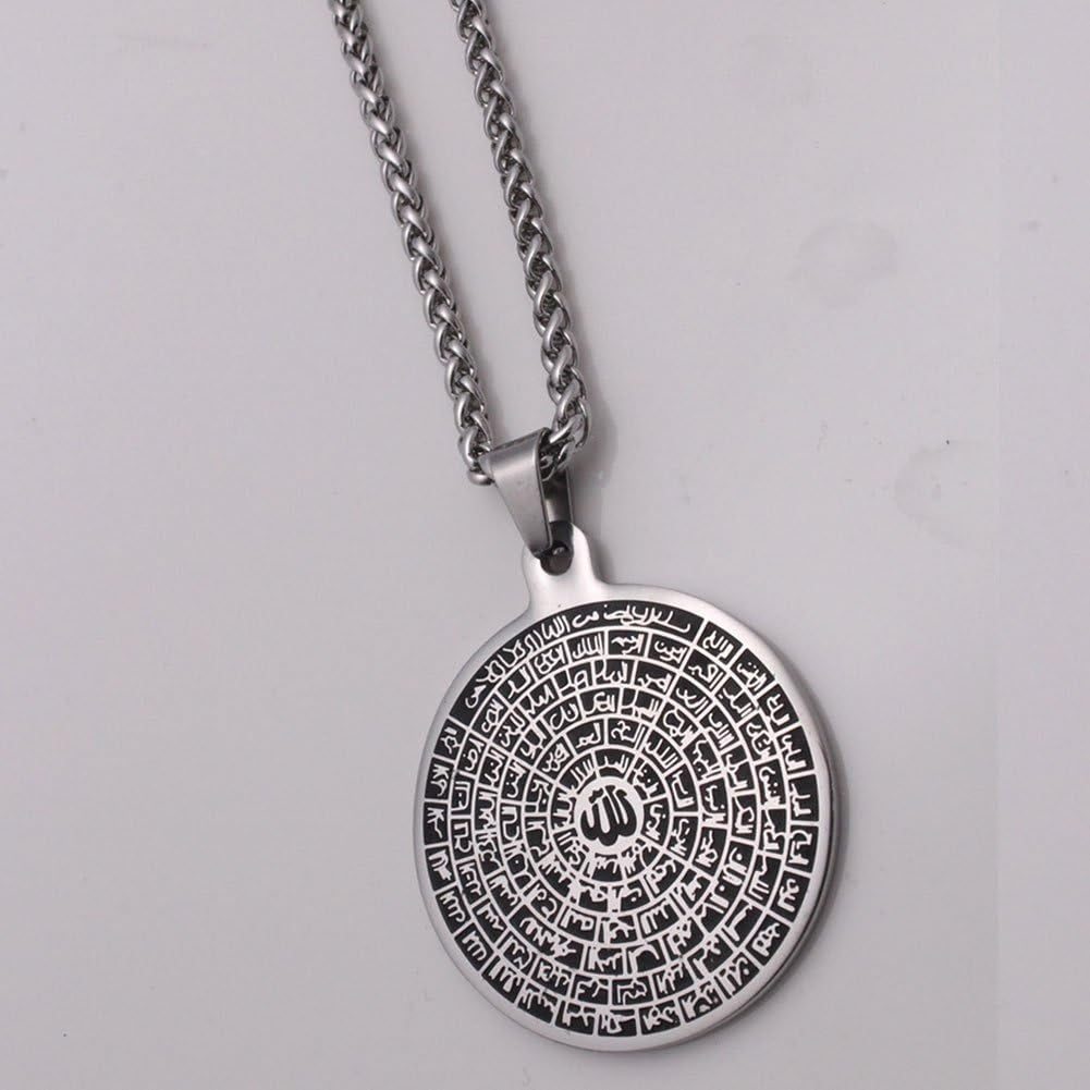 Asma-Ul-Husna 99 Names of ALLAH Stainless Steel 60 Cm Chain Necklace for Man Women Islamic Muslim Jewelry