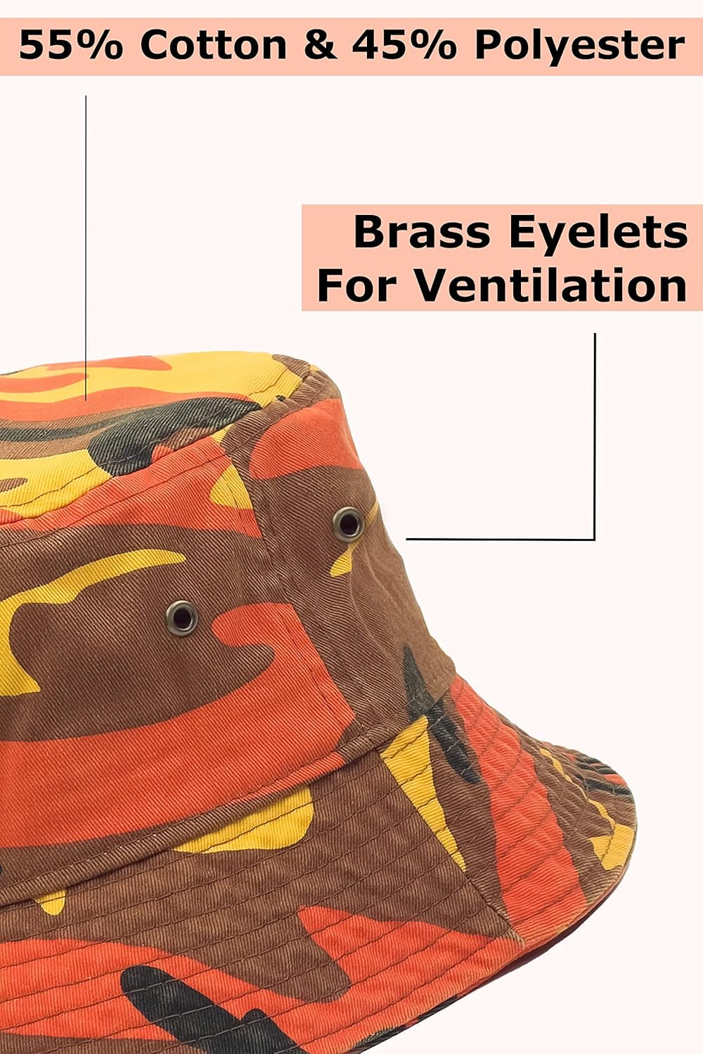 Bucket Hat 100% Cotton & Denim Lightweight Packable Outdoor Summer Beach Fishing Sun Hat