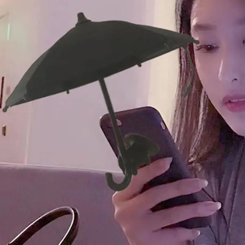 Phone Umbrella Suction Rainproof sunshade Mini umbrella mobile phone stand