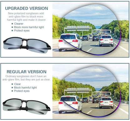 Polarized Photochromic Driving Z87 Sunglasses for Men Women Day and Night Safety Glasses