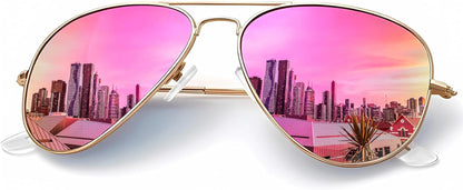 Classic Aviator Sunglasses for Men Women Driving Sun glasses Polarized Lens UV Blocking