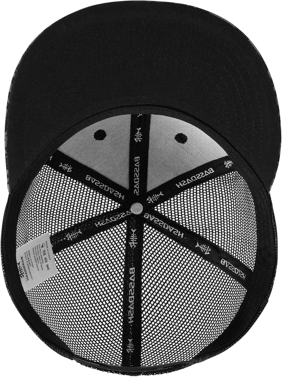 Flat Brim Trucker Cap Adjustable Snapback Hat Mesh Back for Men Women