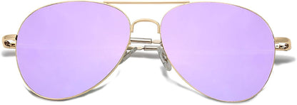 Classic Aviator Sunglasses for Women Men Metal Spring Hinges SJ1030