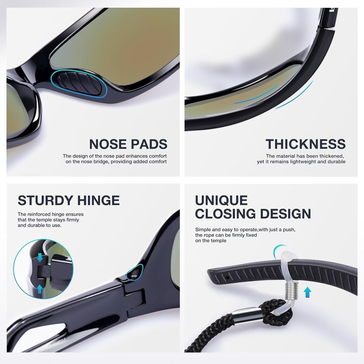 Polarized Sports Sunglasses Driving Sunglasses Shades for Men Women Tr90 Frame for Cycling Fishing Running RB831