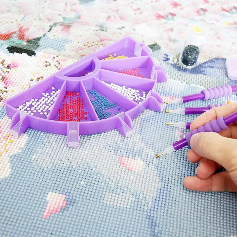 5D DIY Diamond Painting Tool Funnel Design Plastic Tray Diamond Embroidery Accessories Diamond Cross Stitch Tool Sets Bead Sorti
