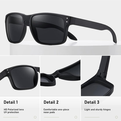 Polarized Sunglasses Men Womens - Retro Square Sun Glasses for Fishing Driving UV Protection