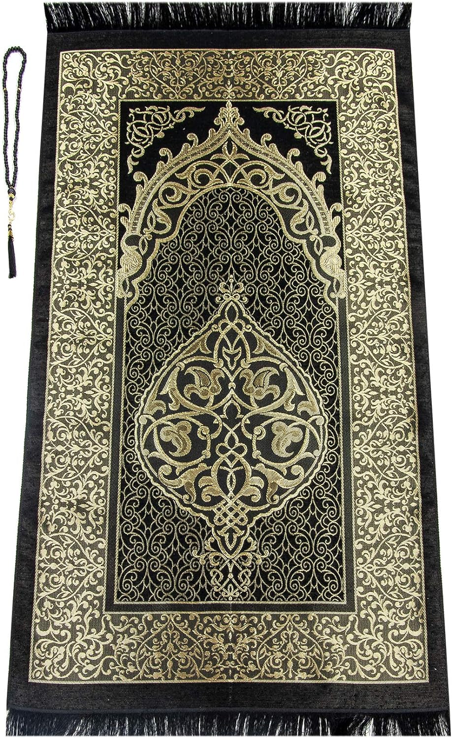 Muslim Prayer Rug and Quran with Prayer Beads, Kaaba Decor Box, Islamic Gift for Women & Men, Elegant Islam Set for Ramadan, Eid, Umrah, Birthday, Travel