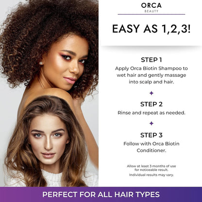 Biotin Shampoo and Conditioner for Women and Men - Volumizing Shampoo and Conditioner Set to Help Boost Thinning Hair - Hydrating, Nourishing Hair Loss Shampoo and Conditioner