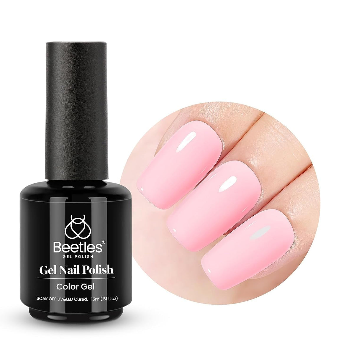 Beetles Neutral Gel Nail Polish 15ml Nude Pink Polish Set Pink Jelly Soak Off U V LED Nail Lamp Translucent Nail Art Gel