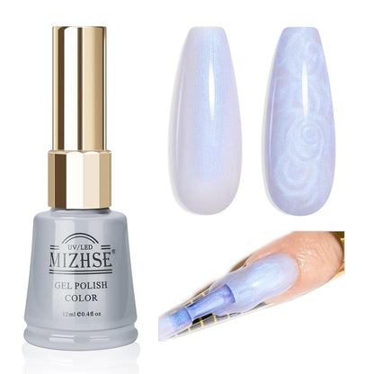 Pearl White Gel Nail Polish Mermaid Shimmer Glitter Drawing Gel Polish Shell Thread UV LED Nail Gel Polish For Home DIY Nail Salon