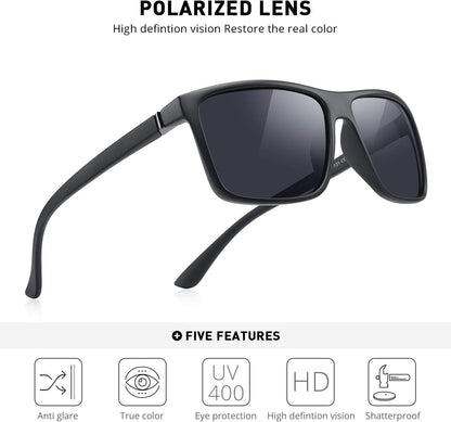 Rectangular Polarized Sports Sunglasses for Men Women Cycling Driving Fishing UV400 Protection S8225