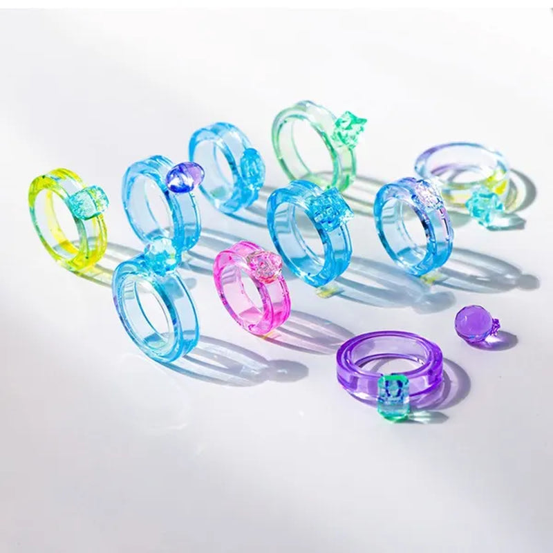 1 Set Valentine's Day Rings UV Crystal Epoxy Mold Dove Egg Diamond Ring Silicone Mould DIY Crafts Jewelry Pendants Earrings Necklace Casting Tools GZQ