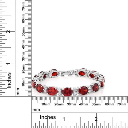 Gem Stone King 925 Sterling Silver Gorgeous Oval and Round Sparkling Cubic Zirconia CZ Tennis Bracelet Jewelry Gift