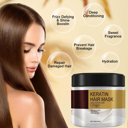 Collagen Deep Repair Mask - Argan Oil Conditioning Treatment for Damaged, Curly or Straight, Thin Fine Hair 3.52 Oz 100Ml (2 Pack)
