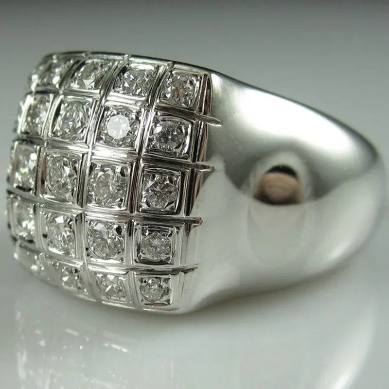 Fashion Man Jewelry White Sapphire Gemstones  925 Sterling Silver Wedding Engagement Ring Gifts