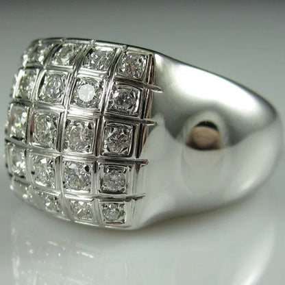 Fashion Man Jewelry White Sapphire Gemstones  925 Sterling Silver Wedding Engagement Ring Gifts