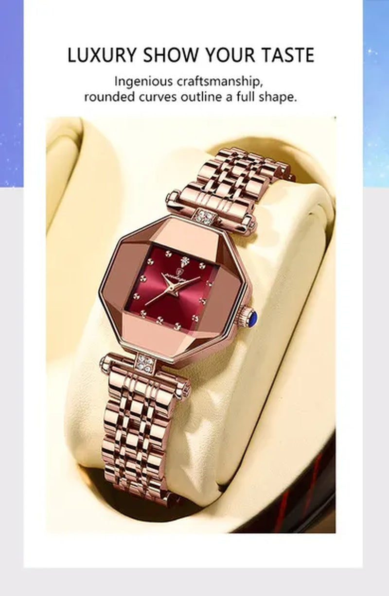POEDAGAR Rose Gold Fashion Women Watch Stainless Stain Waterproof Ladies Quartz Watches Luxury Female Wristwatch