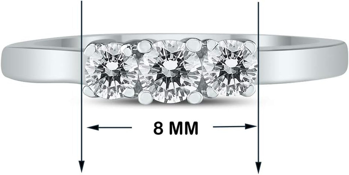 AGS Certified 1/4 Carat TW Three Stone Diamond Ring in 10K White Gold