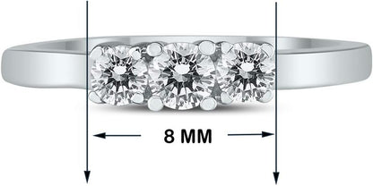 AGS Certified 1/4 Carat TW Three Stone Diamond Ring in 10K White Gold
