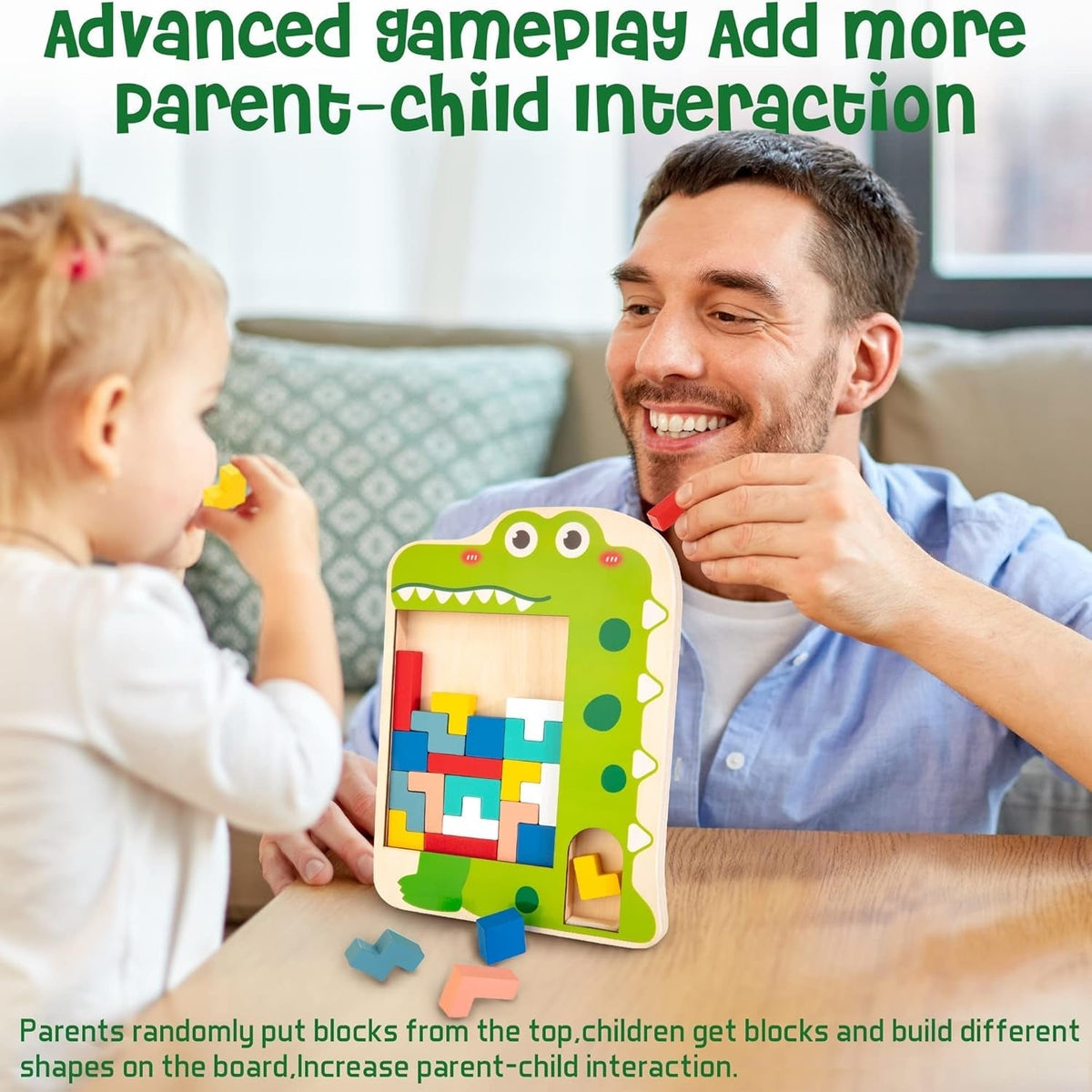 Wooden Blocks Puzzle Brain Toy for Kids Montessori STEM Educational Toy Pattern Blocks Gift for 3 4 5 6 7 Year Old Boys Girls