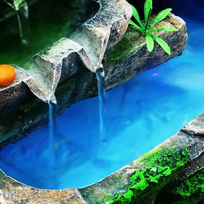 Desktop Rockery Fountain Waterfall Indoor Decoration LED Light Home Office Decor