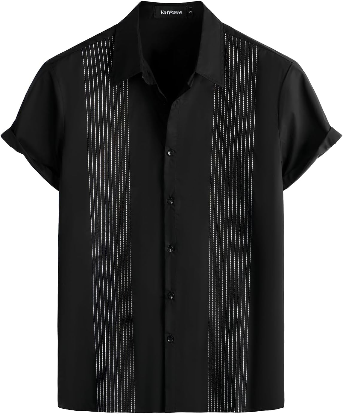 Mens Hawaiian Cotton Linen Shirts Casual Short Sleeve Button down Shirts Summer Beach Embroidered Shirts