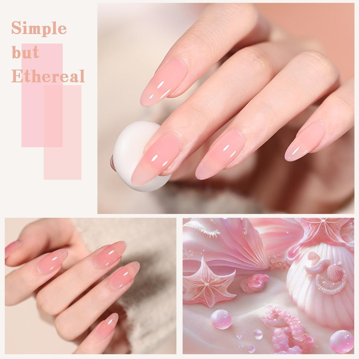 Jelly Pink Gel Nail Polish Set of 10 Colors Nude Gel Polish Kit UV LED Soak off Nail Polish Gel Home DIY Manicure Nail Art Salon Varnish