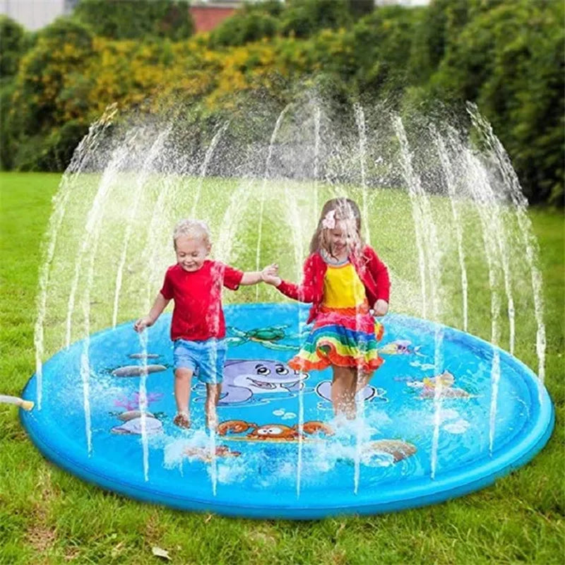 Kids Outdoor Summer Inflatable Water Splash Play Pool Playing Sprinkler Mat Yard Outdoor Fun Splash Water Toy Playground Toddler