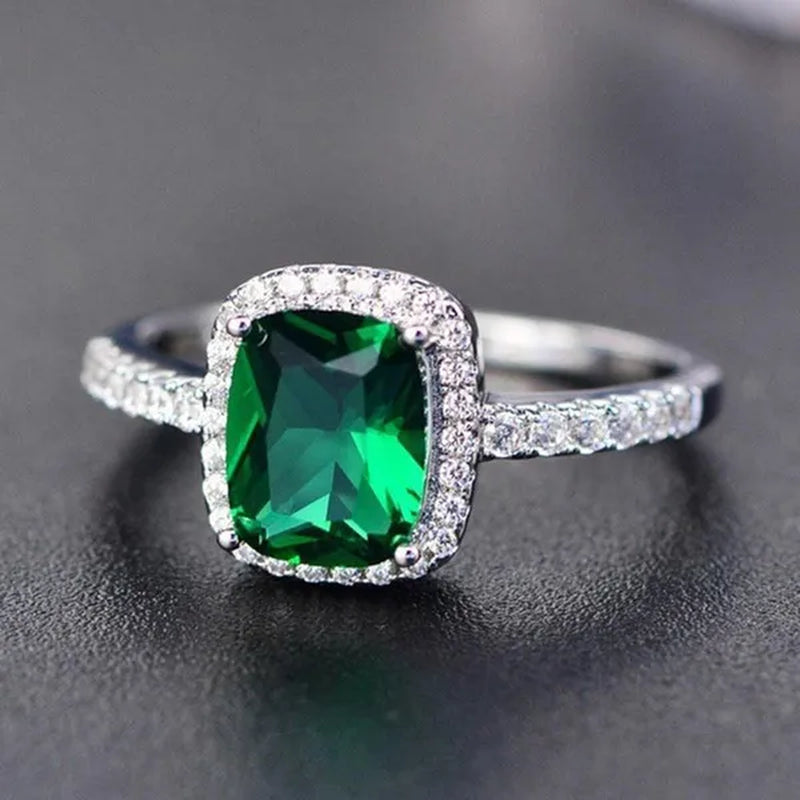 Sterling Silver Rings Brand Fine Jewelry Natural Sapphire Gemstones Opal Birthstone Bride Princess Wedding Engagement Strange Ring
