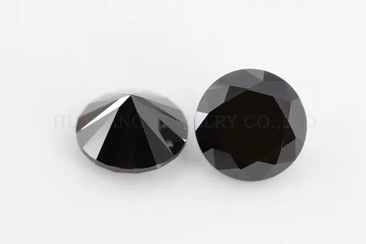 0.5ct 5mm  Round Brilliant Cut Black Moissanite Loose Stone VVS1 Excellent Cut Jewelry Making Stone