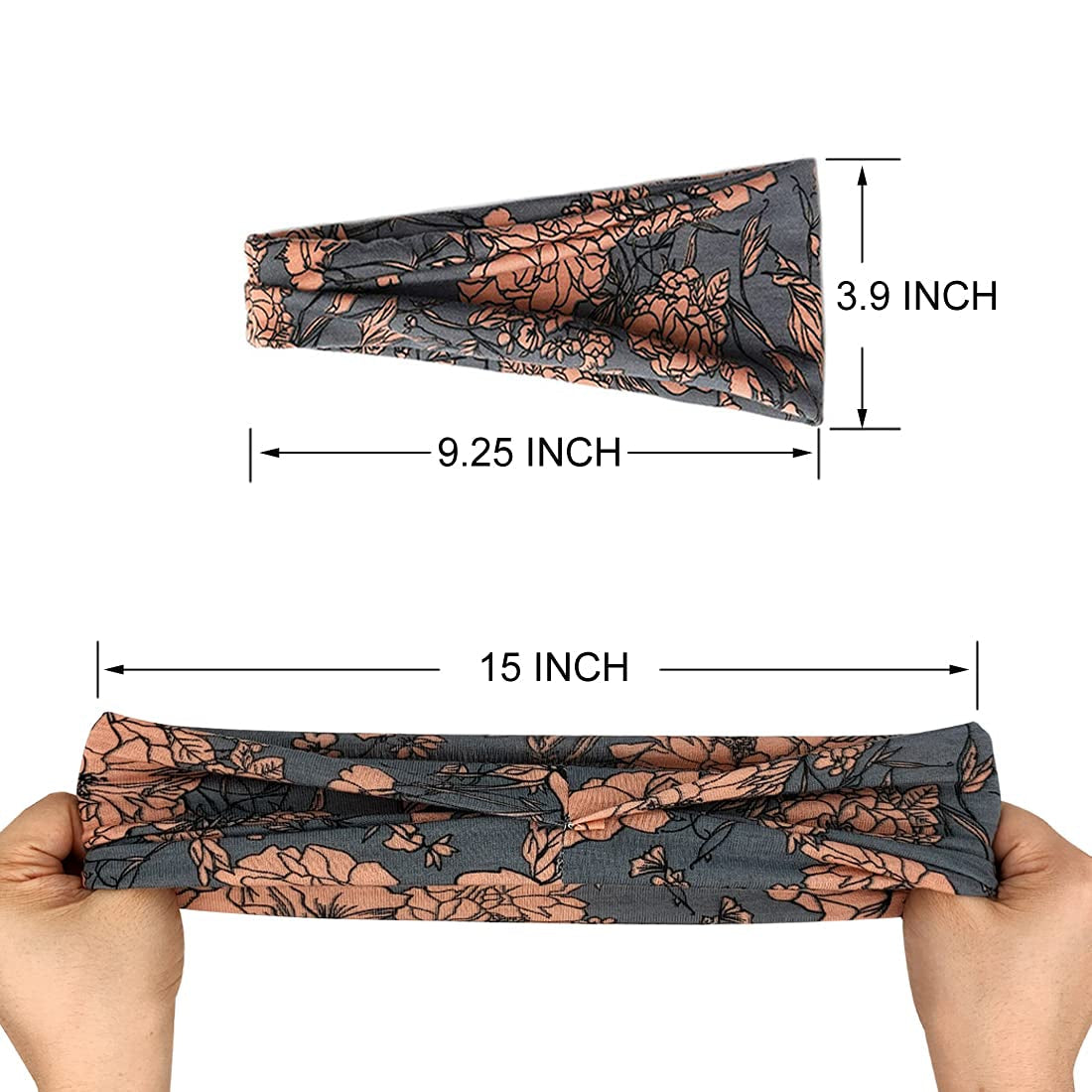 Boho Headbands for Women Fashion Wide Headband Yoga Workout Head Bands Hair Accessories Band 6 Pack