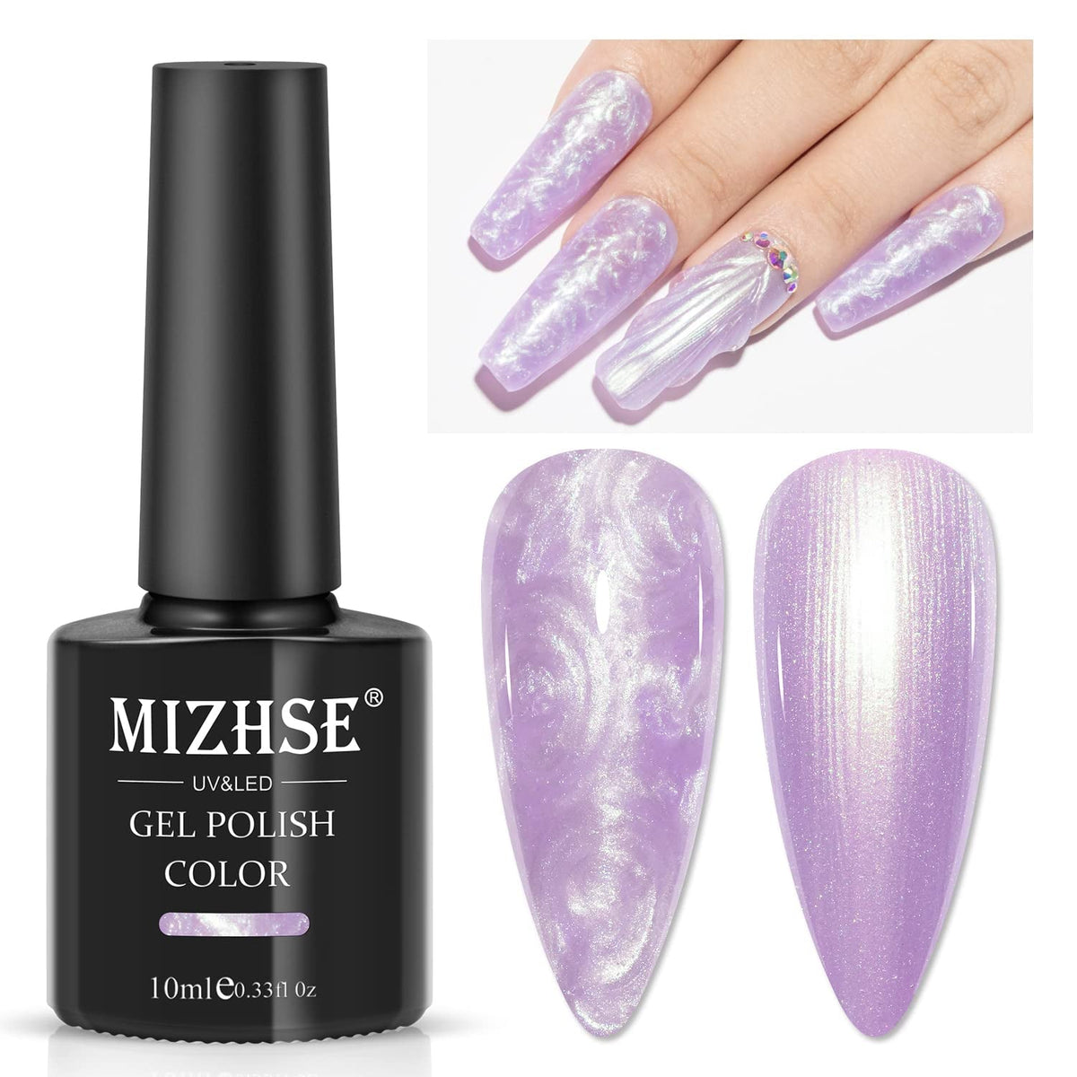 Pearl White Gel Nail Polish Mermaid Shimmer Glitter Drawing Gel Polish Shell Thread UV LED Nail Gel Polish For Home DIY Nail Salon