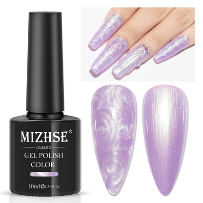 Pearl White Gel Nail Polish Mermaid Shimmer Glitter Drawing Gel Polish Shell Thread UV LED Nail Gel Polish For Home DIY Nail Salon