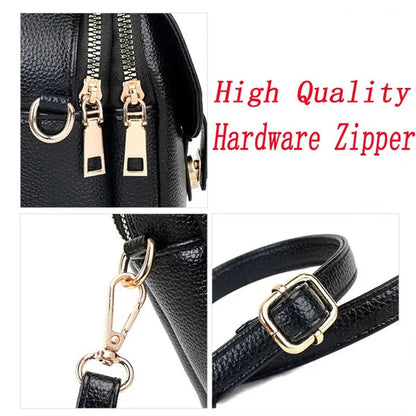 2023 New High Quality High-capacity Women's Fashion Shoulder Bag Genuine Leather Cross Body Shoulder Bags Retro Style Handbags Purses Mobile Phone Bag