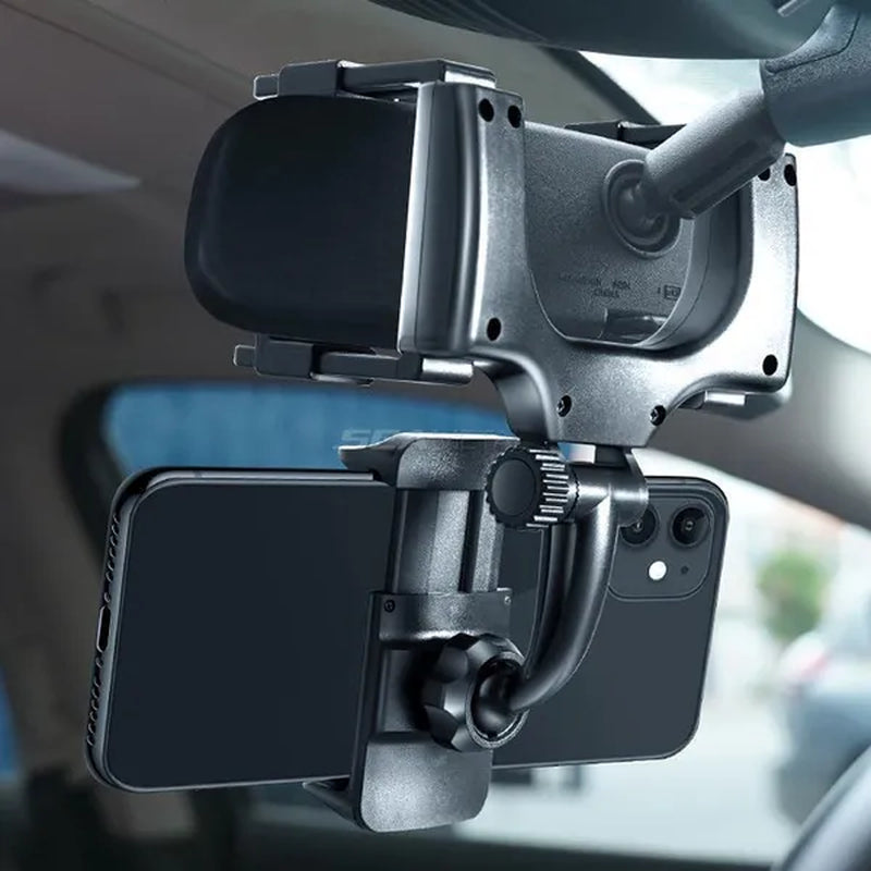 SEAMETAL Car Phone Holder 360° Rotatable Car Rearview Mirror Clip GPS Mobile Phone Holder For iPhone Samsung Smartphone Stand