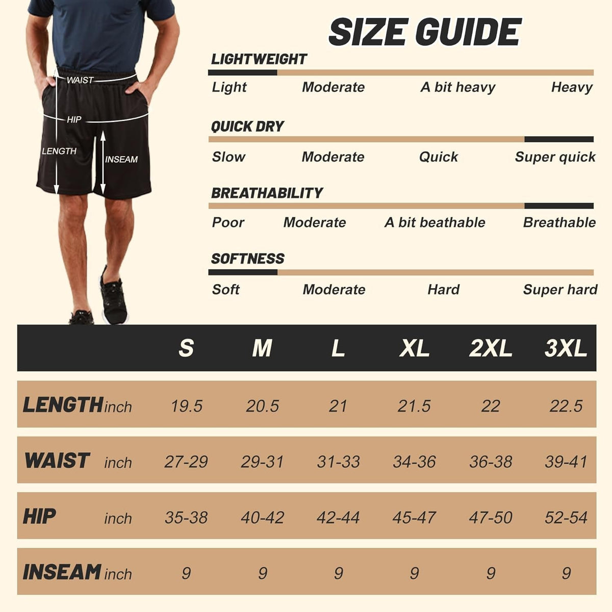 Men'S Athletic Gym Shorts - Quick Dry Black Casual Basketball Shorts with Pockets for Running Workout Activewear