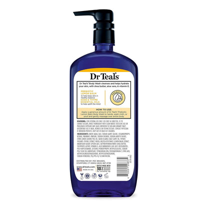 Body Wash with Pure Epsom Salt, with Prebiotic Lemon Balm & Sage, 24 Fl Oz (Pack of 4)