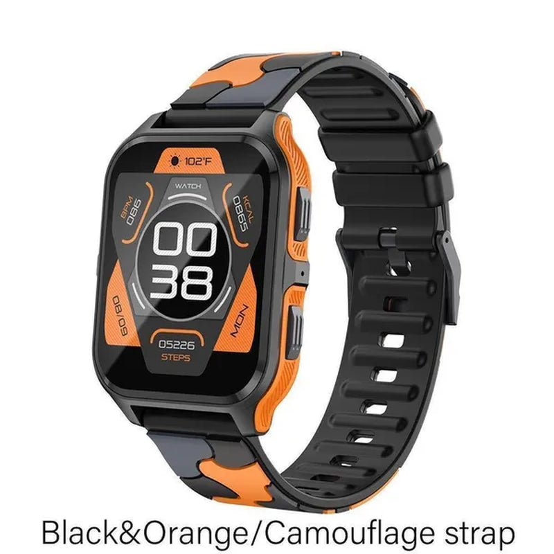 2024 NEW Military Smart Watch for Men Bluetooth Call, Rugged Tactical Smartwatch for Android Phones and iPhone, 3ATM Waterproof Outdoor Sports Fitness Tracker with Heart Rate, Voice Assistant.
