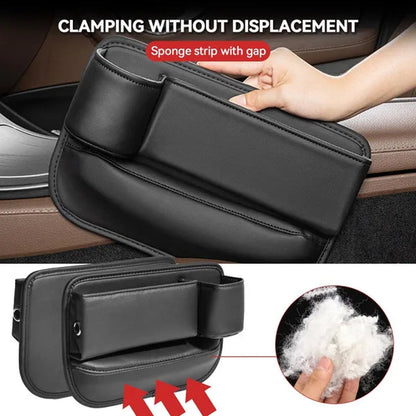 1/2pcs PU Leather Multifunctional Car Seat Gap Organizer Filler Console Side Pocket Catcher with Cup Holder for Phone Wallet Card Key Cigarette
