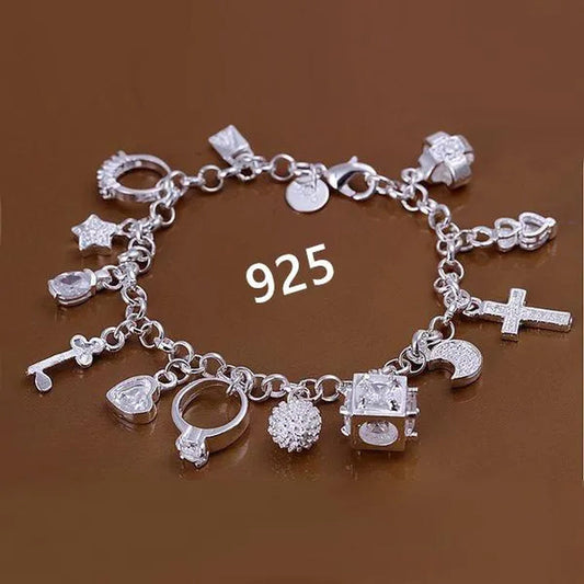 Fashion Jewelry 925 Silver Chain Bracelets for Men or Women