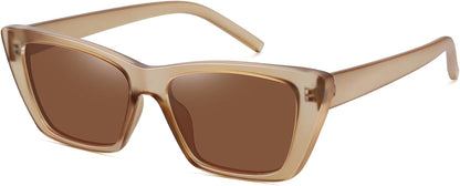 Narrow Small Vintage Polarized Cat Eye Sunglasses for Women