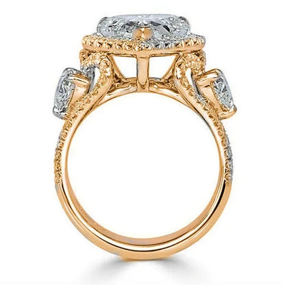 Elegant Beautiful Woman Fashion Exquisite 925 Sterling Silver Natural White Sapphire Gemstone Diamond Love Heart Ring Noble Princess Proposal Engagement Wedding Jewelry Anniversary Gift Birthday Party Accessories Christmas Gift Size US4-12 Bague Femme