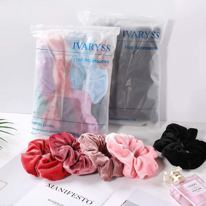 Scrunchies for Girls, 12 Pcs Velvet Scrunchies for Hair, Soft Ponytail Holder, Cute Colors Elastic Hair Bands for Teens and Women