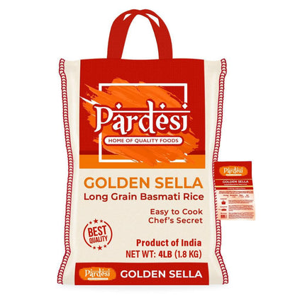 Basmati Golden Sella Parboiled Rice 4LB - Easy to Cook - Low Glycemic Index