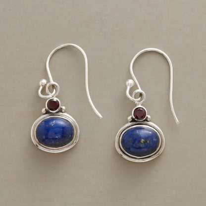 Romantic classic exquisite Vintage earrings women's fashion retro earrings jewelry    natural blue  zircon  ruby retro earrings princess engagement earrings anniversary gift birthday party earrings jewelry