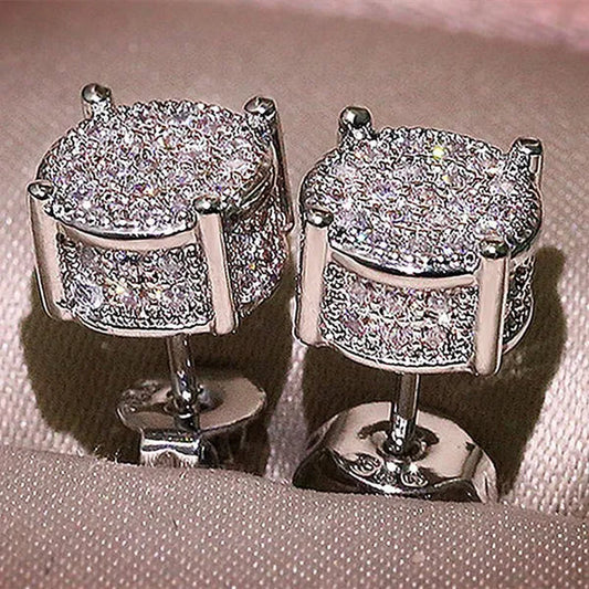 Luxury Fashion Creative Round Zircon Earrings Vintage Crystal Zircon Earrings Women's Earrings Jewelry Wedding Earrings Engagement Wedding Jewelry Birthday Party Anniversary Gift Earrings