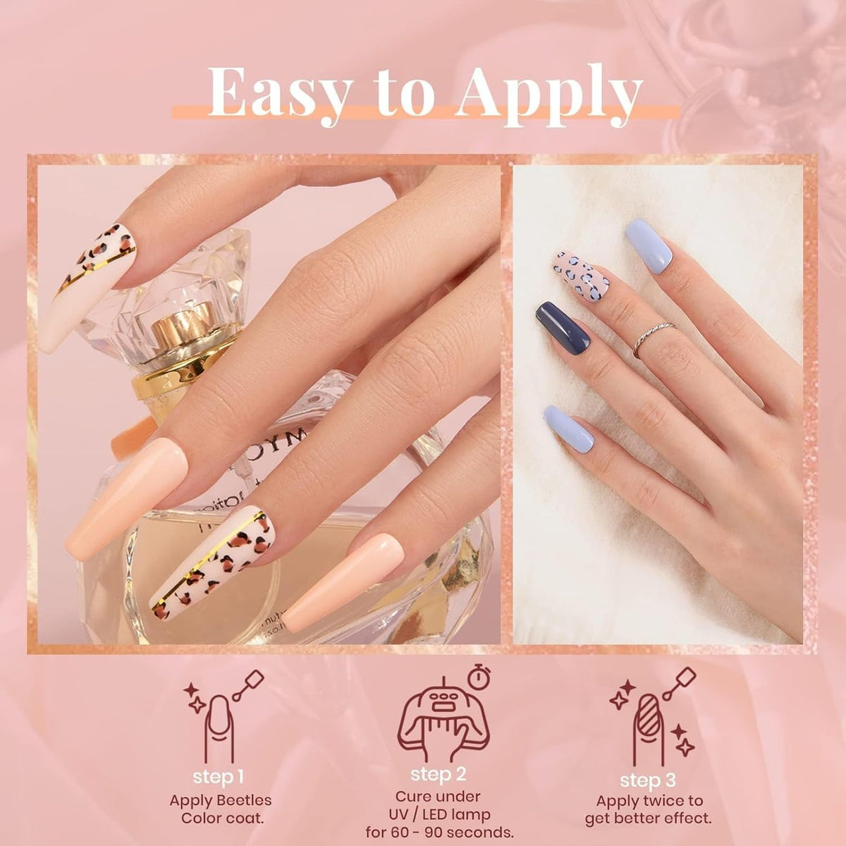 Beetles 23Pcs Gel Nail Polish Kit with Glossy Matte Top Coat and Base Coat Girls Night Collection White Nude Gray Glitters Gel Nail Polish Set U V Soak Off Holiday Manicure for Women Girls
